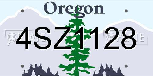 4SZ1128 Oregon License Plate