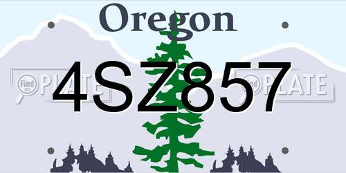 4SZ857 Oregon License Plate