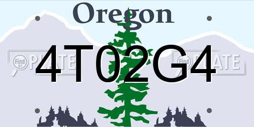 4T02G4 Oregon License Plate