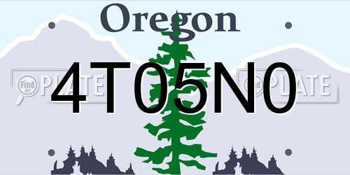 4T05N0 Oregon License Plate