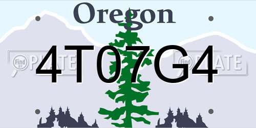 4T07G4 Oregon License Plate