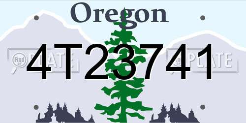 4T23741 Oregon License Plate