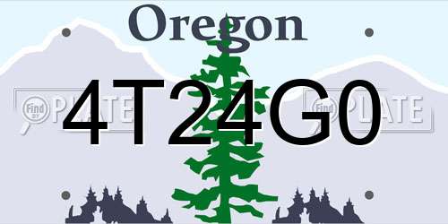 4T24G0 Oregon License Plate