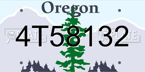 4T58132 Oregon License Plate
