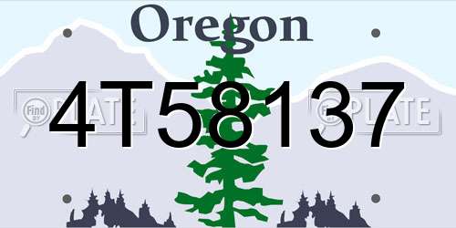 4T58137 Oregon License Plate