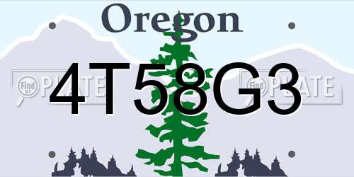 4T58G3 Oregon License Plate