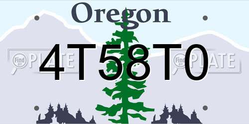 4T58T0 Oregon License Plate