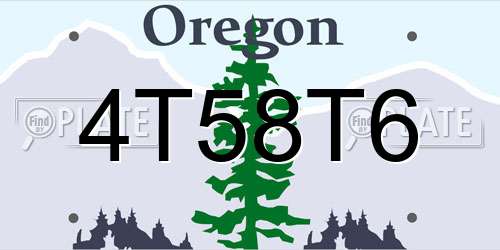 4T58T6 Oregon License Plate