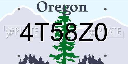 4T58Z0 Oregon License Plate
