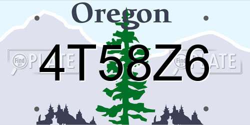 4T58Z6 Oregon License Plate
