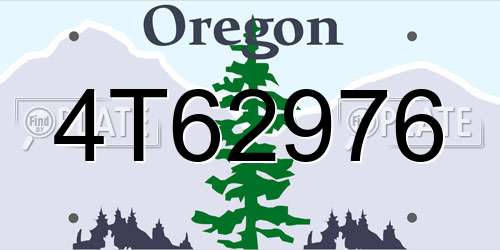 4T62976 Oregon License Plate