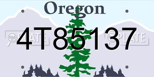 4T85137 Oregon License Plate