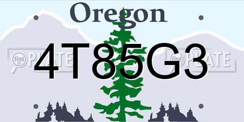 4T85G3 Oregon License Plate