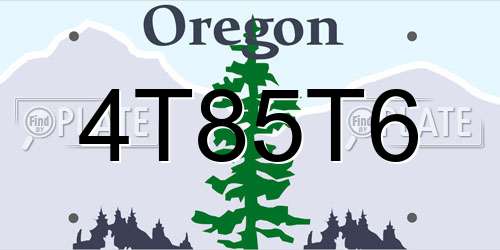 4T85T6 Oregon License Plate