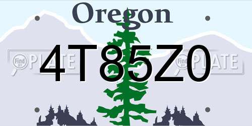 4T85Z0 Oregon License Plate