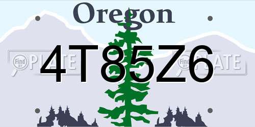 4T85Z6 Oregon License Plate