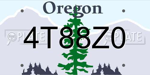 4T88Z0 Oregon License Plate
