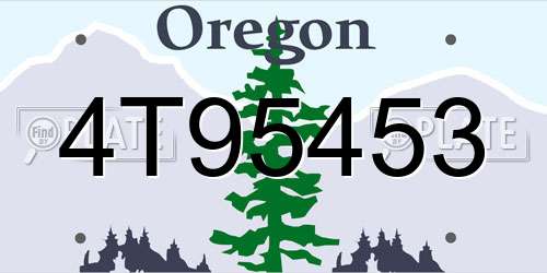 4T95453 Oregon License Plate