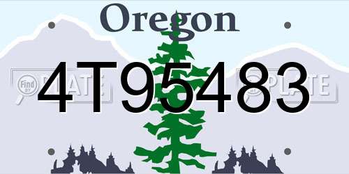 4T95483 Oregon License Plate