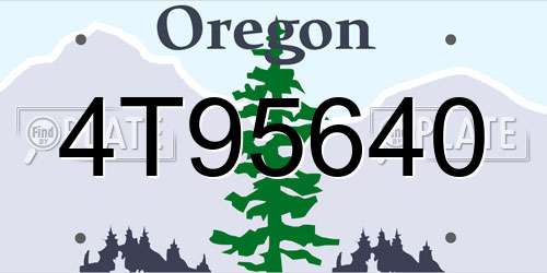 4T95640 Oregon License Plate