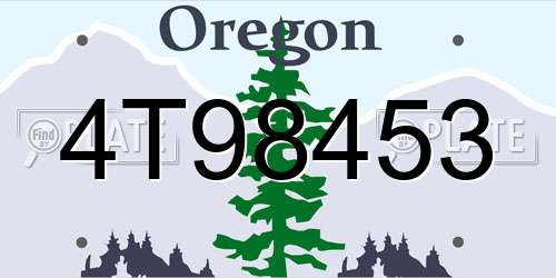 4T98453 Oregon License Plate