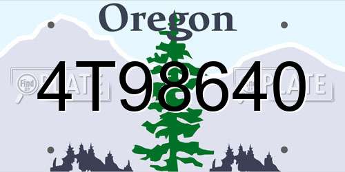 4T98640 Oregon License Plate