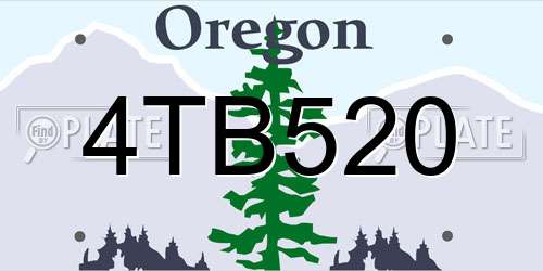 4TB520 Oregon License Plate