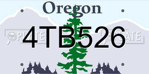 4TB526 Oregon License Plate