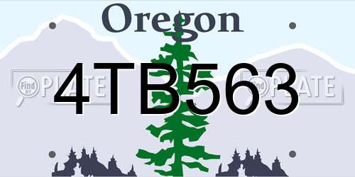 4TB563 Oregon License Plate