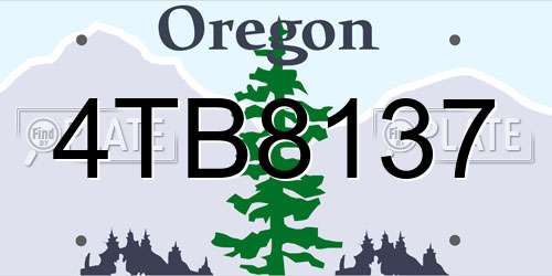 4TB8137 Oregon License Plate