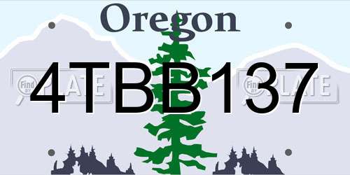 4TBB137 Oregon License Plate