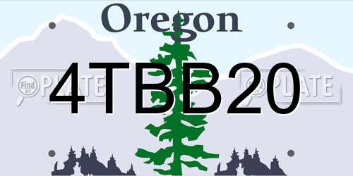 4TBB20 Oregon License Plate