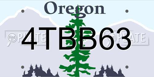 4TBB63 Oregon License Plate