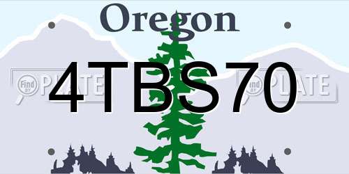 4TBS70 Oregon License Plate