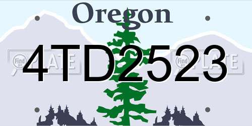 4TD2523 Oregon License Plate