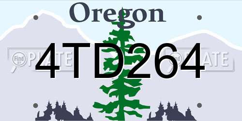 4TD264 Oregon License Plate