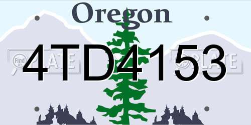 4TD4153 Oregon License Plate