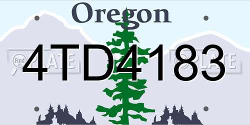 4TD4183 Oregon License Plate