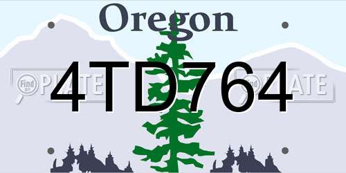 4TD764 Oregon License Plate