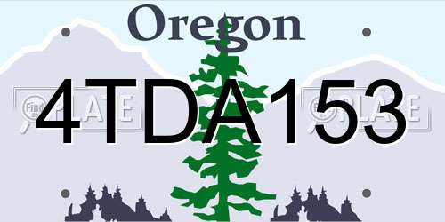 4TDA153 Oregon License Plate
