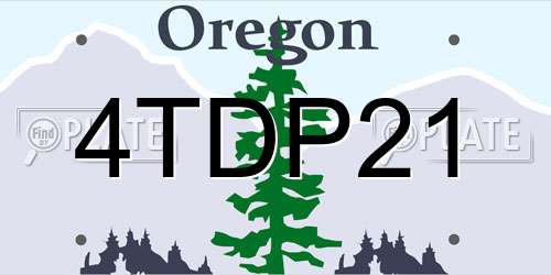 4TDP21 Oregon License Plate