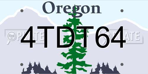 4TDT64 Oregon License Plate