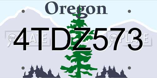 4TDZ573 Oregon License Plate