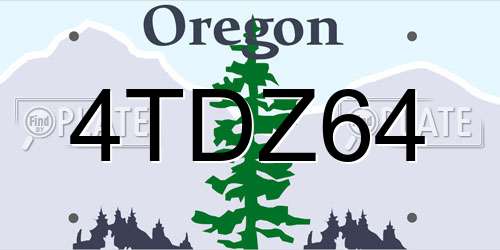 4TDZ64 Oregon License Plate