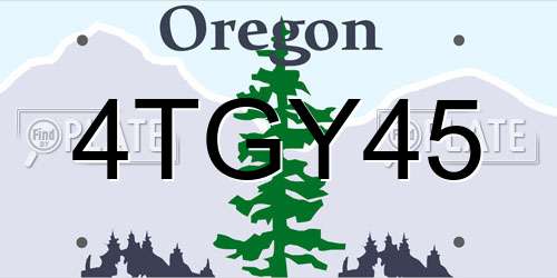 4TGY45 Oregon License Plate