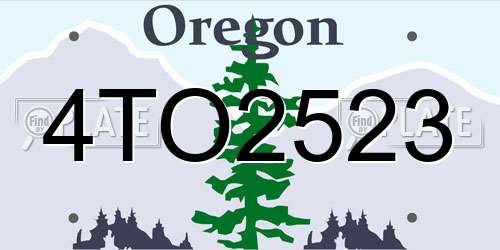 4TO2523 Oregon License Plate