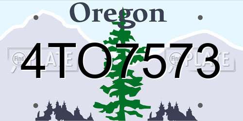 4TO7573 Oregon License Plate