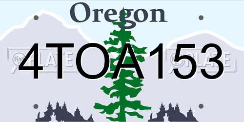 4TOA153 Oregon License Plate