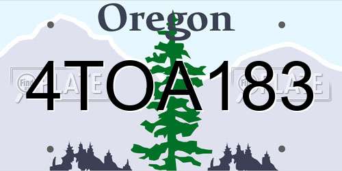 4TOA183 Oregon License Plate