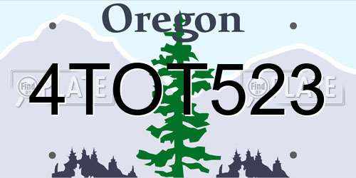 4TOT523 Oregon License Plate